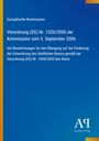 Text zur Verordnung der Europäischen Kommission auf blauem Hintergrund, unten rechts ein weißes Logo des Antiphon Verlags.