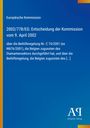 Europäische Kommission, Entscheidung 2002/778/EG vom 9. April 2002. Blaues Design mit gelben Streifen, Logo unten rechts.