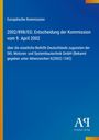 Europäische Kommission: Entscheidung vom 9. April 2002 über Beihilfe an SKL Motoren. Blaues Design mit Logo unten.