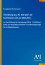 Oben steht "Europäische Kommission", darunter Verordnungstext. Blau mit gelbem Rand. Unten rechts Logo: Antiphon Verlag.