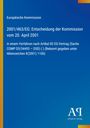 Logo mit Text: „Europäische Kommission, Entscheidung der Kommission, 20. April 2001.“ Hintergrund blau mit gelbem Streifen.