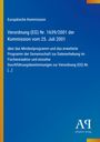 Text mit blauen Hintergrund: Europäische Kommission, Verordnung (EG) Nr. 1639/2001, Fischereisektor. Logo unten rechts.