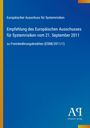 Europäischer Ausschuss für Systemrisiken: Empfehlung des Europäischen Ausschusses für Systemrisiken vom 21. September 2011, Buch