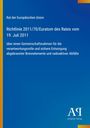 Text: Rat der Europäischen Union, Richtlinie 2011/70/Euratom, 19. Juli 2011. Blaues Design mit gelbem Rand links.