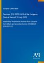 Decision (EU) 2023/1610 der EZB vom 28. Juli 2023, blaue Abdeckung mit Logo unten rechts.