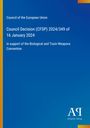Text zu einer Entscheidung des Rates der Europäischen Union, blau mit farbigem Rand, Verlag unten.