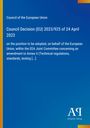 Titel: "Council Decision (EU) 2023/925 of 24 April 2023". Blauer Hintergrund, gelber Rand links. Logo unten rechts.