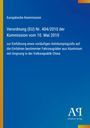 Text: Verordnung (EU) Nr. 404/2010 zur Einführung von Antidumpingzöllen auf Aluminiumräder aus China. Blau, mit EU-Logo.