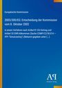 Text über Entscheidung der Europäischen Kommission von 2002. Blaues Cover mit gelbem Streifen links und Verlagslogo unten rechts.