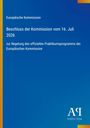 „Europäische Kommission, Beschluss vom 16. Juli 2026, Praktikumsprogramm, Antiphon Verlag“, blau, gelbe Akzente.