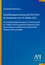 Text über EU-Verordnung zu Einfuhren in Reis, Getreide, Zucker, Hopfen. Blauer Hintergrund mit gelber Ecke.