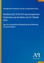 Europäisches Parlament, Richtlinie zur Geldwäschebekämpfung. Blaues Layout mit kleinem Logo unten rechts.