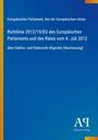 Europäisches Parlament, Richtlinie 2012/19/EU über Elektro- und Elektronik-Altgeräte, blaues Design, Verlagslogo.