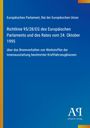 Cover mit blauem Hintergrund, gelbem Streifen links, Text zur EU-Richtlinie über Brennverhalten von Werkstoffen. Unten Logo.