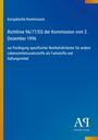 Europäische Kommission, Richtlinie 96/77/EG, Reinheitskriterien für Lebensmittelzusatzstoffe. Blau mit gelbem Rand.