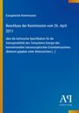 Text über technischen Beschluss der EU-Kommission von 2011. Blaues Design, gelber Rand, "Antiphon Verlag" unten rechts.