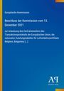 "Europäische Kommission: Beschluss der Kommission vom 13. Dezember 2021" auf blauem Hintergrund mit farbiger Ecke.