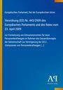 Verordnung (EG) Nr. 443/2009. Europäisches Parlament, CO2-Emissionsnormen. Blau mit gelbem Rand, Logo unten.
