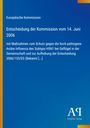 Blauer Hintergrund mit Text: "Europäische Kommission, Entscheidung der Kommission vom 14. Juni 2006..." Rechts unten ein Verlagslogo.