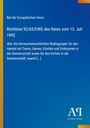 Text: "Richtlinie 92/65/EWG des Rates vom 13. Juli 1992", blaue Hintergrund mit gelben Streifen links. Text in Weiß.