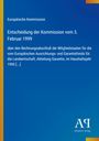 Text: "Entscheidung der Kommission vom 3. Februar 1999" auf blauem Hintergrund, mit gelbem Streifen links. Logo: Antiphon Verlag.