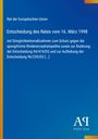 Text: "Rat der Europäischen Union Entscheidung des Rates vom 16. März 1998 mit Dringlichkeitsmaßnahmen zum Schutz..."
Blauer Hintergrund, seitlicher gelber Streifen, unten Logo "Antiphon Verlag".