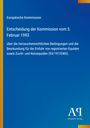 Text über rechtliche Bedingungen zur Einfuhr von Equiden, Titel: Entscheidung der Kommission vom 5. Februar 1993, blaues Design.