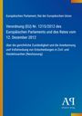 Text: Verordnung (EU) Nr. 1215/2012 über gerichtliche Zuständigkeit. Blauer Hintergrund, gelber Streifen links.