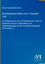 „Entscheidung des Rates vom 21. Dezember 1976“ steht in weißem Text auf blauem Hintergrund. „Antiphon Verlag“ unten.