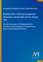 Text über Richtlinie 2001/14/EG des EU-Parlaments zur Eisenbahninfrastruktur. Oben blau, unten orange Logo.