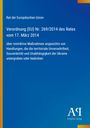Text über EU-Verordnung Nr. 269/2014 zu Maßnahmen wegen Bedrohung der Ukraine. Blaues Design mit Verlagslogo.