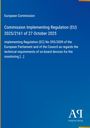 Text: "European Commission," "Commission Implementing Regulation (EU) 2025/2161 of 27 October 2025." Blaues Cover mit Verlag-Logo.