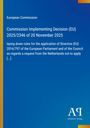 „European Commission, Commission Implementing Decision (EU) 2025/2346 of 20 November 2025“. Blauer Hintergrund.