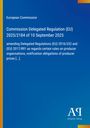 „Commission Delegated Regulation (EU) 2025/2184 of 10 September 2025“, blaues Cover, weißer Text, Logo unten rechts.