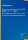 Text auf blauem Hintergrund: "European Commission. Commission Implementing Regulation (EU) 2025/500 of 13 March 2025."