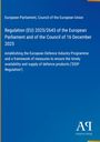 Titel: "Regulation (EU) 2025/2643" über Verteidigungsindustrie. Blaues Cover, Logo unten rechts.