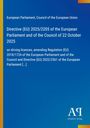 Text: Directive (EU) 2025/2205, European Parliament. Blaues Dokument mit gelbem Rand. Unten „Antiphon Verlag“ und ein Logo.