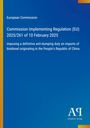Texts besagen die EU-Verordnung 2025/261 zu Anti-Dumping-Maßnahmen für Biodiesel aus China; blaue Hintergründe.