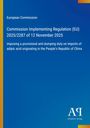 Text auf einem blauen Hintergrund zur EU-Verordnung über vorläufige Antidumpingzölle auf Importe aus China. Unten ein Verlagslogo.