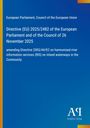 Directive (EU) 2025/2482 über harmonisierte Binnenschifffahrtsdienste, blaue Hintergrundgestaltung, Logo unten rechts.