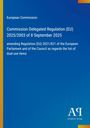 Titel: Commission Delegated Regulation (EU) 2025/2003. Blau mit gelbem und rotem Rand, Antiphon Verlag Logo.