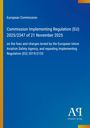 European Commission, Implementing Regulation (EU) 2025/2347, fees by EU Aviation Safety Agency. Blaue Farbverläufe, Verlag-Logo.
