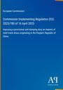 „European Commission“ und „Commission Implementing Regulation (EU) 2025/780“ auf blauem Hintergrund. Unten ein Logo.