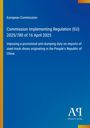 Titeltext: Verordnung der Europäischen Kommission zu Antidumpingzöllen auf Stahlprodukte. Blauer Hintergrund, Verlagslogo unten.
