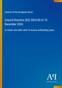 Council Directive (EU) 2025/50 on tax relief. Blau, gelber Rand, schlichtes Design, Antiphon Verlag Logo.