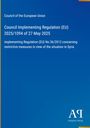 Council of the European Union, Regulation (EU) 2025/1094, May 2025, measures on Syria. Blaues Hintergrund, Logo unten.