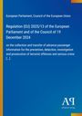 Text über EU-Verordnung zur Fluggastdatenerfassung. Blaues Design mit gelbem Rand und Verlagssymbol.