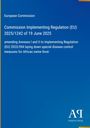 Blauer Hintergrund, Text: "Commission Implementing Regulation (EU) 2025/1242", Logo unten "Antiphon Verlag".