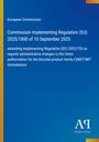 Oben steht "European Commission". Darunter ist ein langer Titel über EU-Regulationen auf einem blauen Hintergrund.