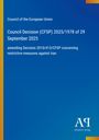 Council Decision (CFSP) 2025/1978 amending restrictive measures against Iran; blau mit EU-Titel.